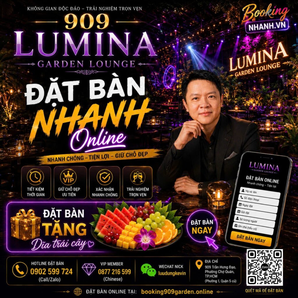 Đặt Bàn Nhanh 909 Garden Lumina Tặng Trái Cây