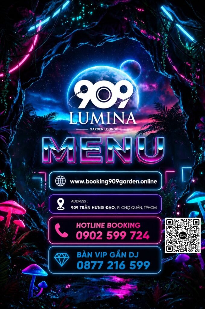 Menu 909 Lumina Lounge Trang Bìa
