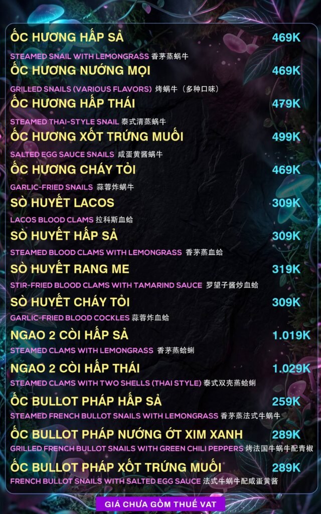 Menu Thực Đơn 909 lumina garden lounge Trần Hưng Đạo (16)