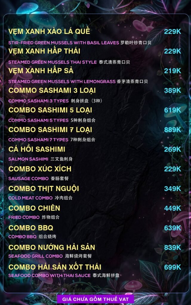 Menu Thực Đơn 909 lumina garden lounge Trần Hưng Đạo (17)