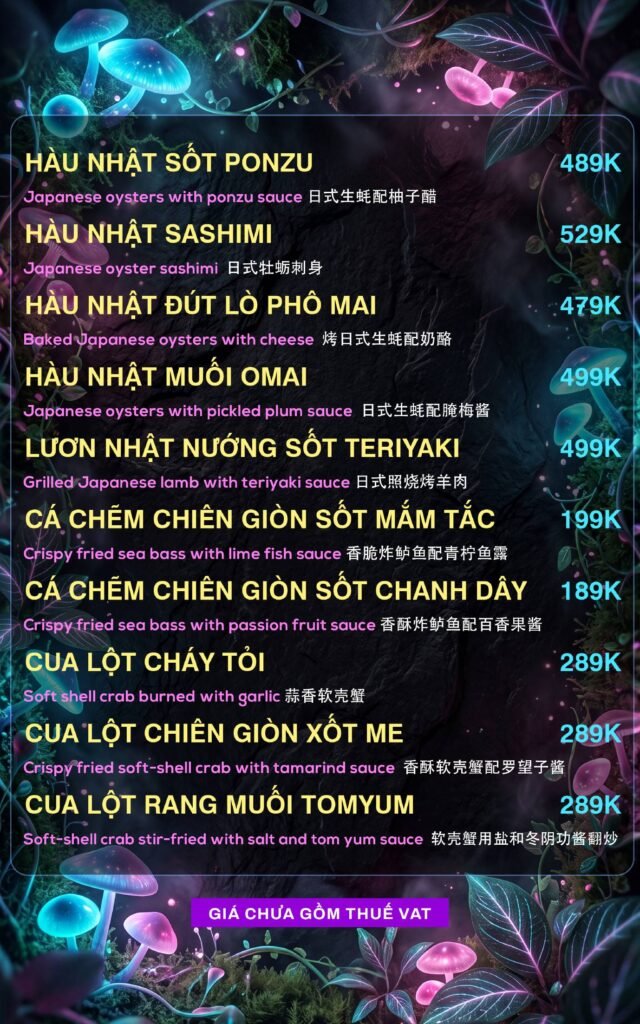 Menu Thực Đơn 909 lumina garden lounge Trần Hưng Đạo (5)